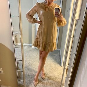 NWT Intermix Metallic Striped Georgette Dress, NYE Dress